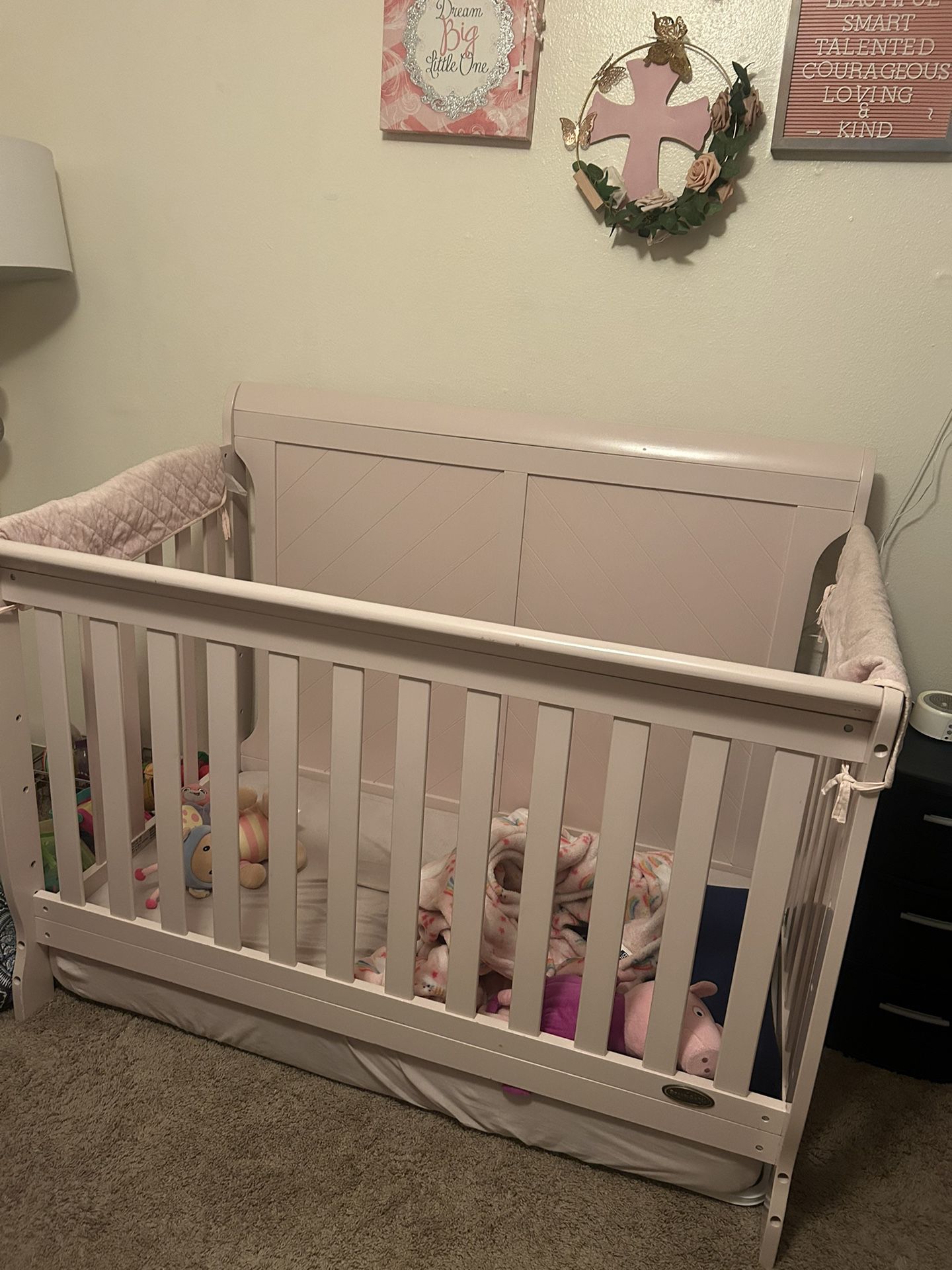 Pink baby crib