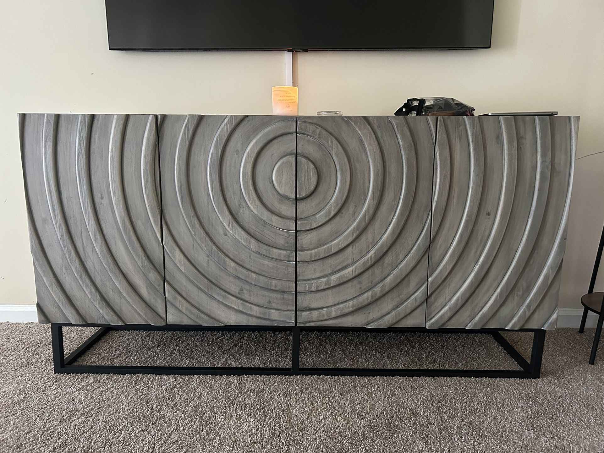 Tv Stand 66” Solid Wood