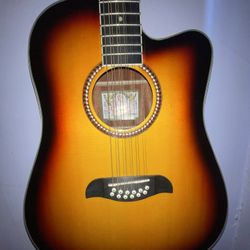 Oscar Schmidt OD312CETS-A 12-String Acoustic Electric Guitar Tobacco Sunburst