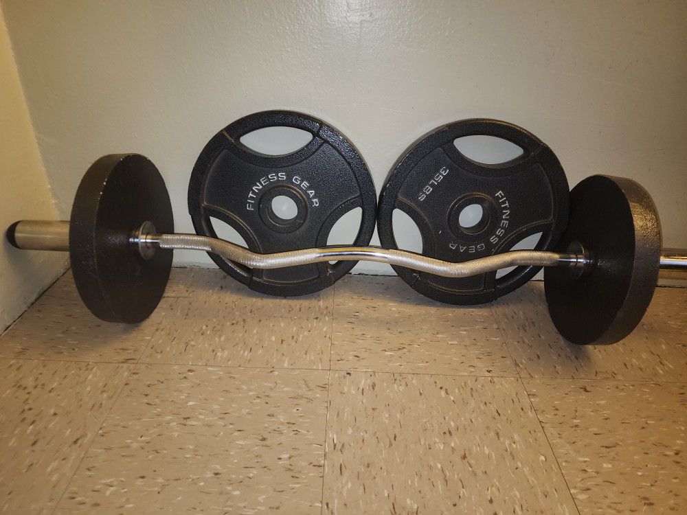 Curl Bar With Plates 