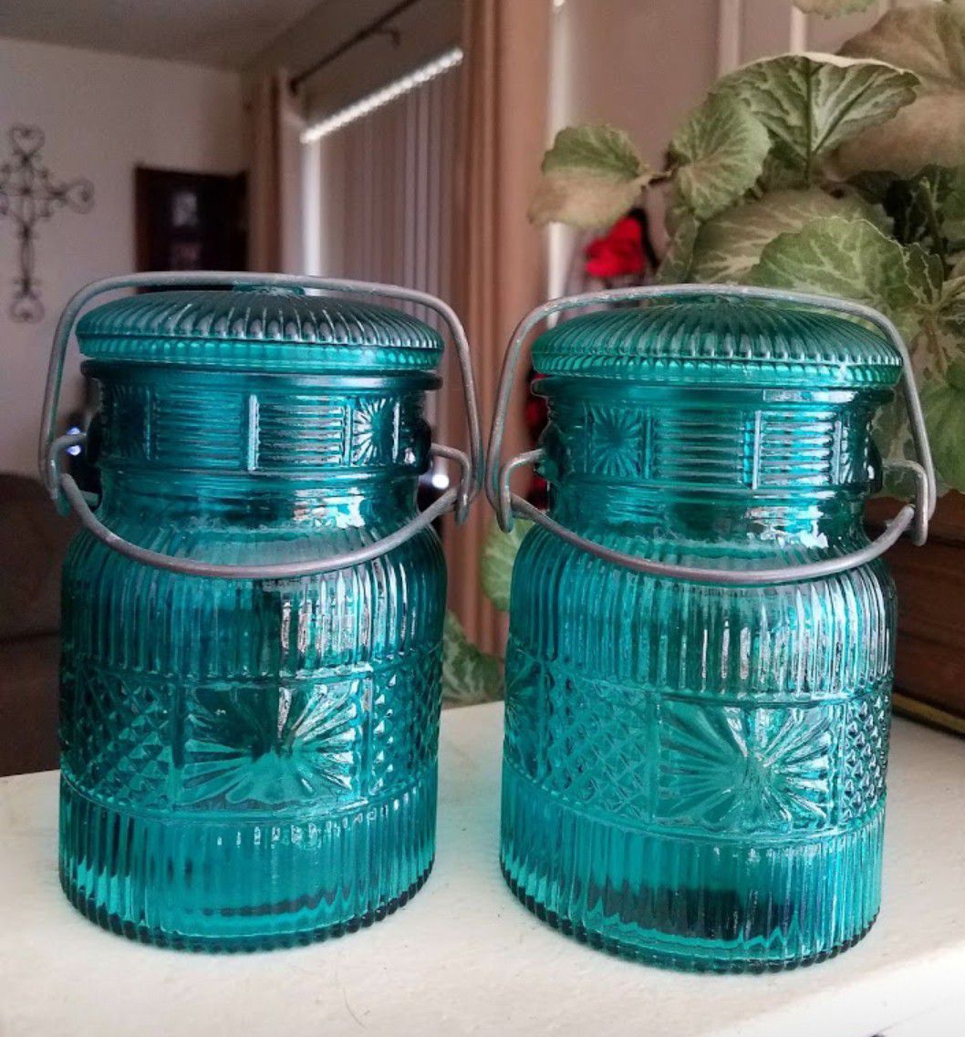 Avon Blue Glass Jars