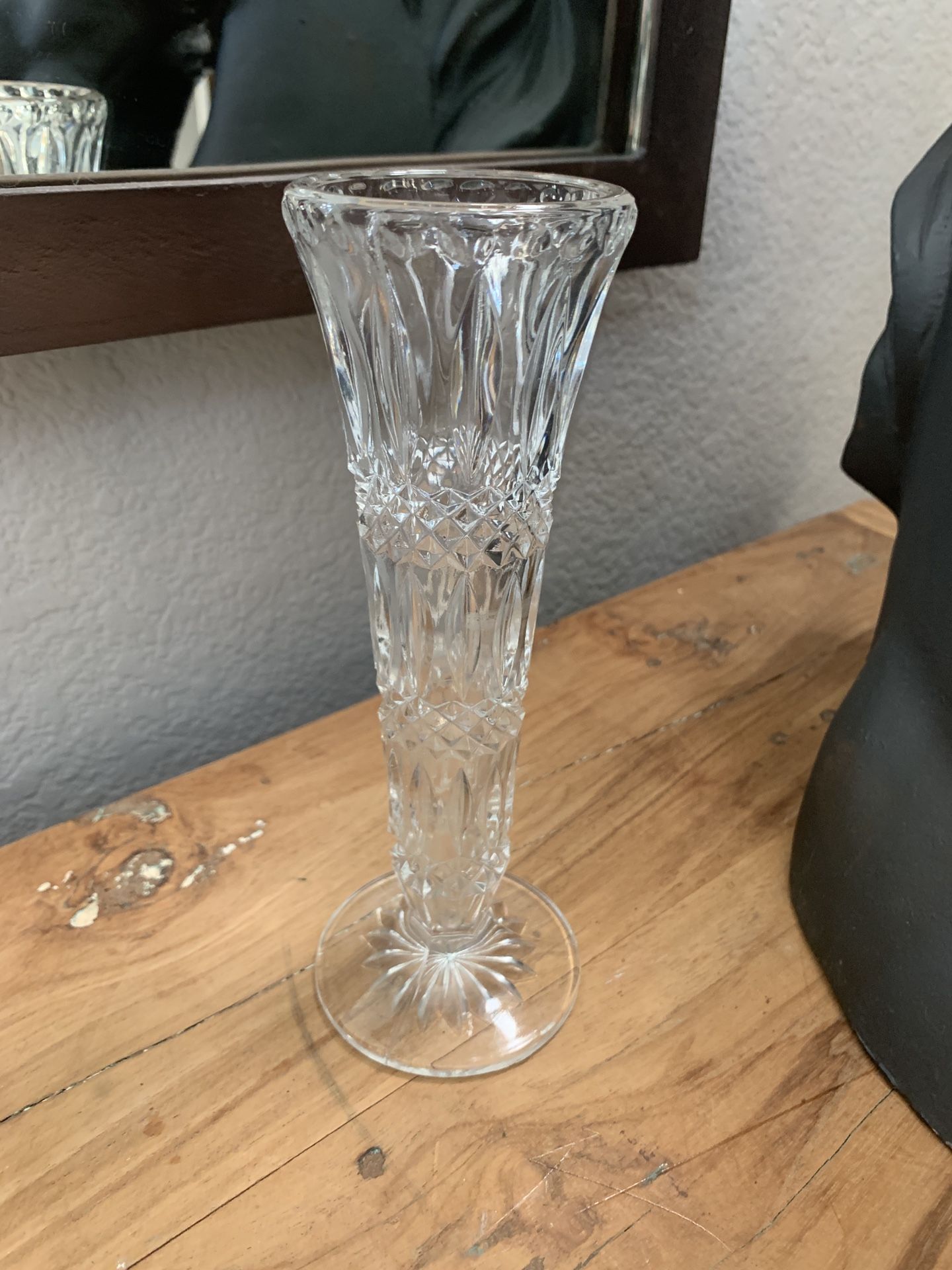 Small Glass Flower Vase on Base