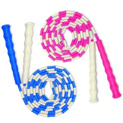 Kidlots Jump Ropes For Kids - Pack of Two Beaded Jump Rope Adult Fitness - 10'6" In Size - 2 Person Jump Rope Increases Bone Density - Strengthens You
