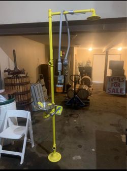 Job site emergency, shower and eyewash