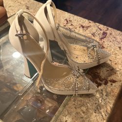White Betsy Johnson Heels - size 9