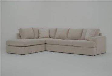 Bonaterra II Sand 127" 2 Piece Sectional With Right Arm Facing Sofa & Left Arm Facing Corner Chaise