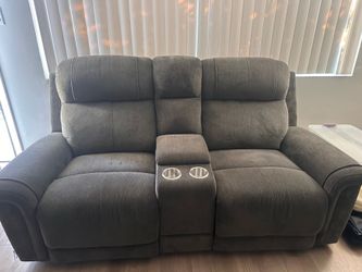 Dark Grey Recliner Sofa Set