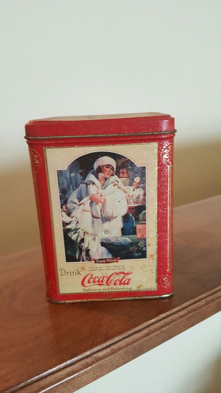 Vintage Coca-Cola Tin Canister Box Collectible