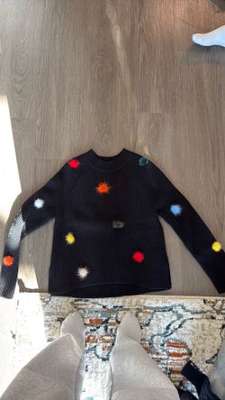 Black Pom Pom Knit Sweater Size S
