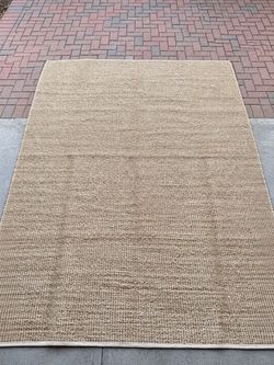 8x10 Beige Woven Area Rug – Natural Farmhouse Style