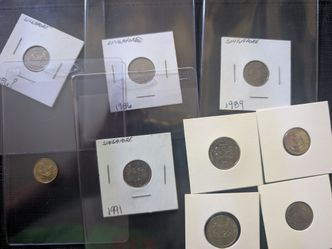 Singapore 5,10,20 cent coins 1(contact info removed) lot 9 coins