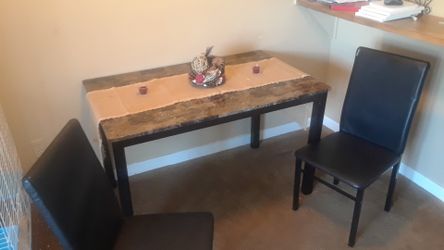 dining table with 2 chairs