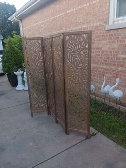 Brand New 4 Panels Room Divider Folding Screen Wooden
