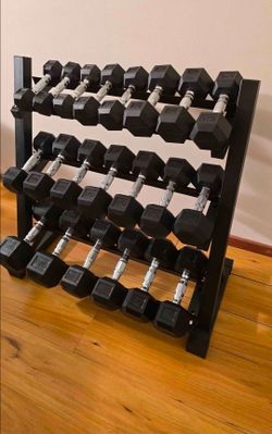 Dumbell set and rack
