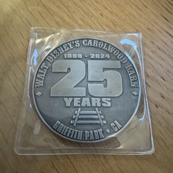 WALT DISNEY'S CAROLWOOD BARN 25TH SILVER ANNIVERSARY 25 YEARS MEDALLION COIN