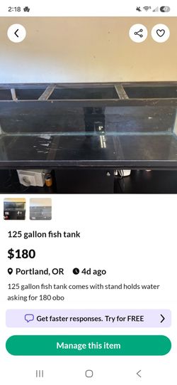 125 gallon fish tank