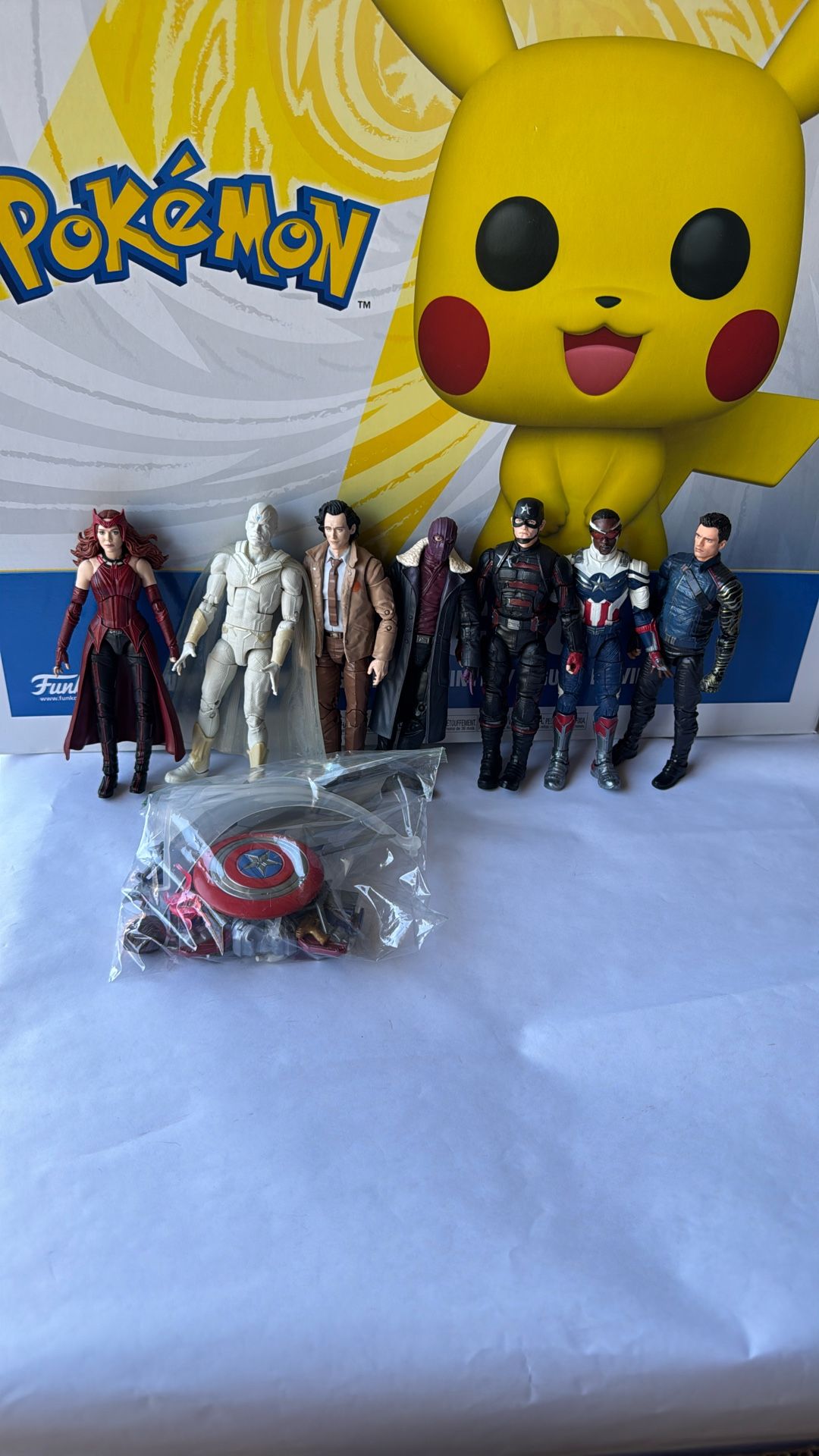 Marvel Legends Disney+ Captain America Sam Wilson BAF Wings AND Loki Solo Figure (USED) Hasbro.