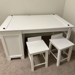 Restoration Hardware Kids Craft Table And Chairs White
