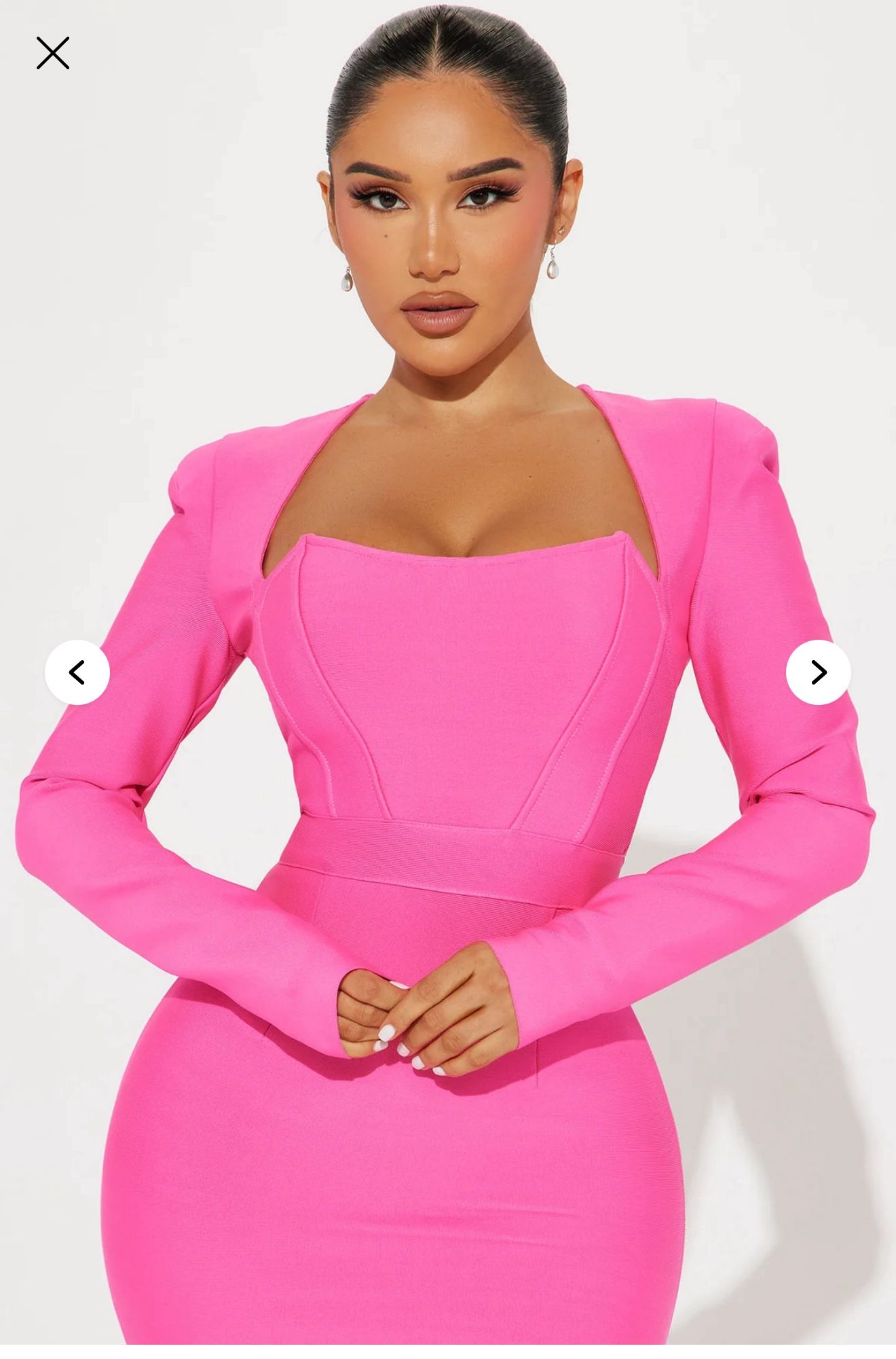 Long Sleeve Bandage Midi Dress