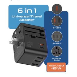 Ceptics Universal Travel Adapter, 45W International Power Adapter with PD & QC 3.0 Dual USB-C, 3 USB Travel Adapter Worldwide, Type I C G A Outlets 11