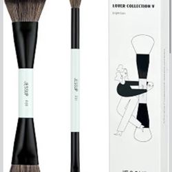 Jessup Makeup Brushes, Dual-Ended Foundation Contour & Eyeshadow Brush T502 2pcs Face & Eye Brush Set, Soft Synthetic Fibers, Seamless Blending, Space