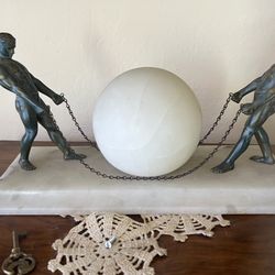 Art Deco Lamp Men With Ball Cisco 1920’s-1930’s