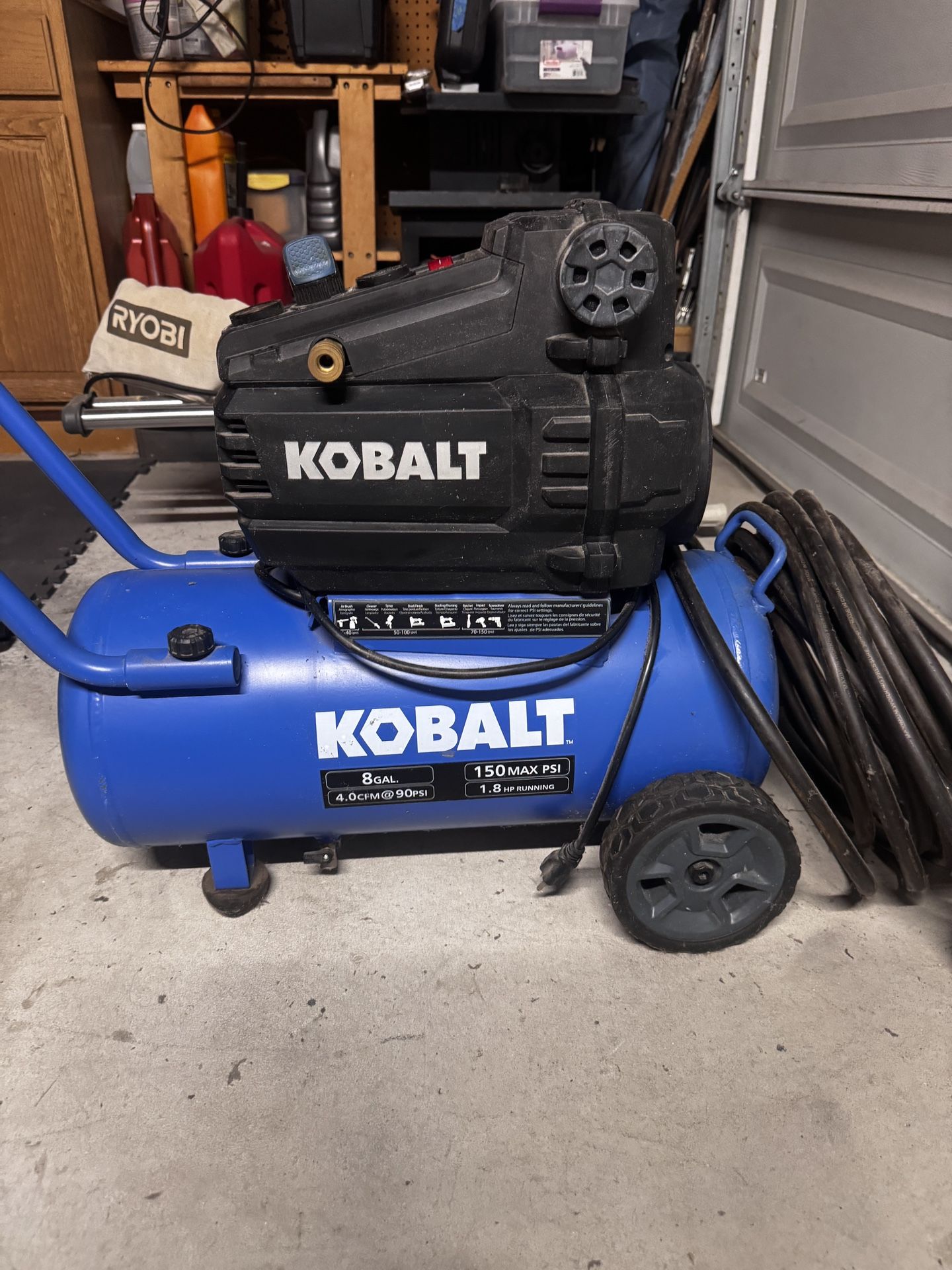 Kobalt 8-Gallon Portable Electric 150 PSI Horizontal Air Compressor