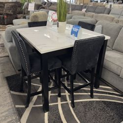 White Marple Top 5Pc Dining Set