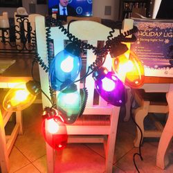 Giant Multi- Colored Plastic Christmas Light Bulbs -6 String