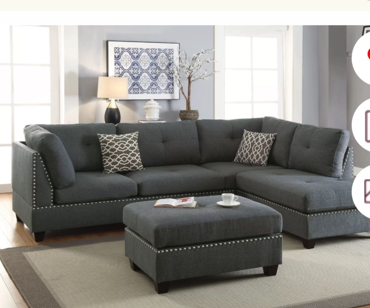 3 Pc Sectional Set Ottoman 