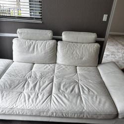 Multipurpose Leather Sofa White