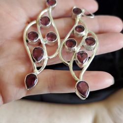 Sterling Silver And Amethyst Earrings