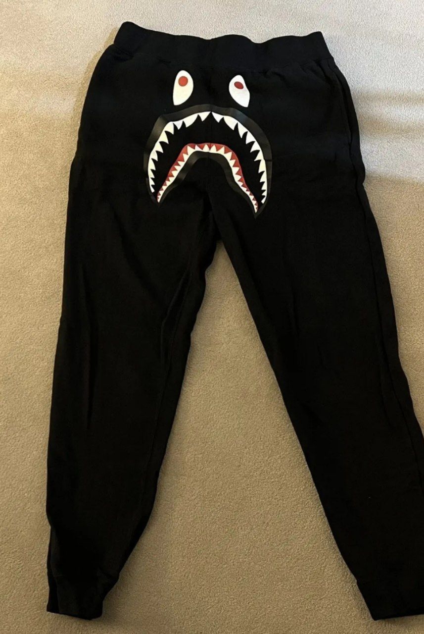 Black With Camo Pocket Bape Pants
