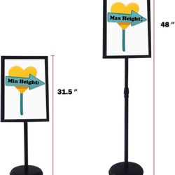 Display Sign Holder Stand ( Pair Of 2 )with Base 8.5x11inches 