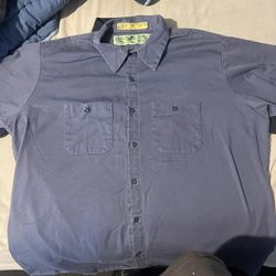 Red kap Light Blue Work Shirt Button Up XL (L) 