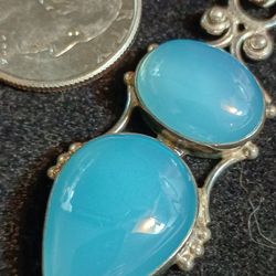 Pendant.. 925 Sterling Stone Is A Blue Opal From Oregon