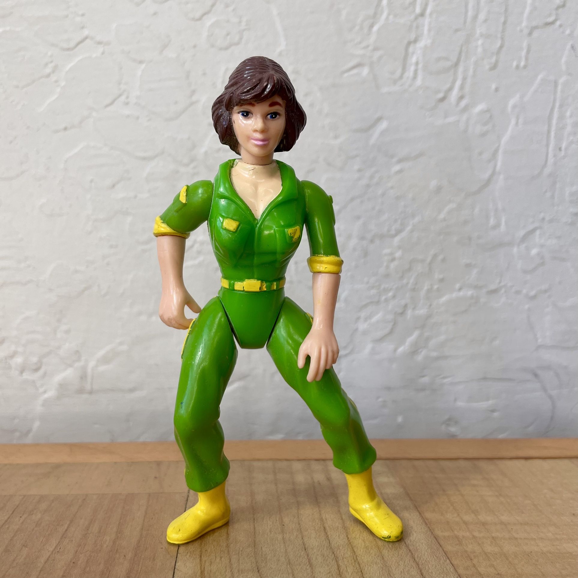Vintage 1992 TMNT April O'Neil (Green Jumpsuit) Channel 6 Newsvan Figure