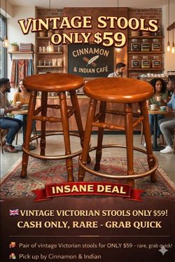 Rare Vintage Victorian Stools – Heirloom Quality – $79