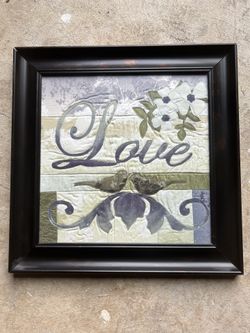 15x15 In Frame with Hand Quilted Fabric Print 