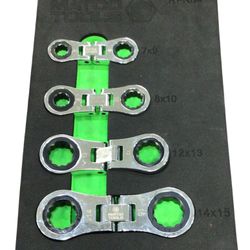 MATCO TOOLS 4 PIECE METRIC FLEX FINGER RATCHET WRENCH SET