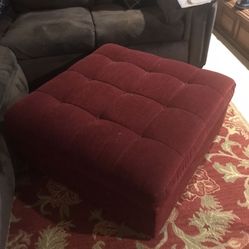 Dark Red Walter E Smith Ottoman 