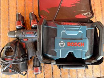 Bosch 12V Cordless Drill + Jobsite Radio Bundle