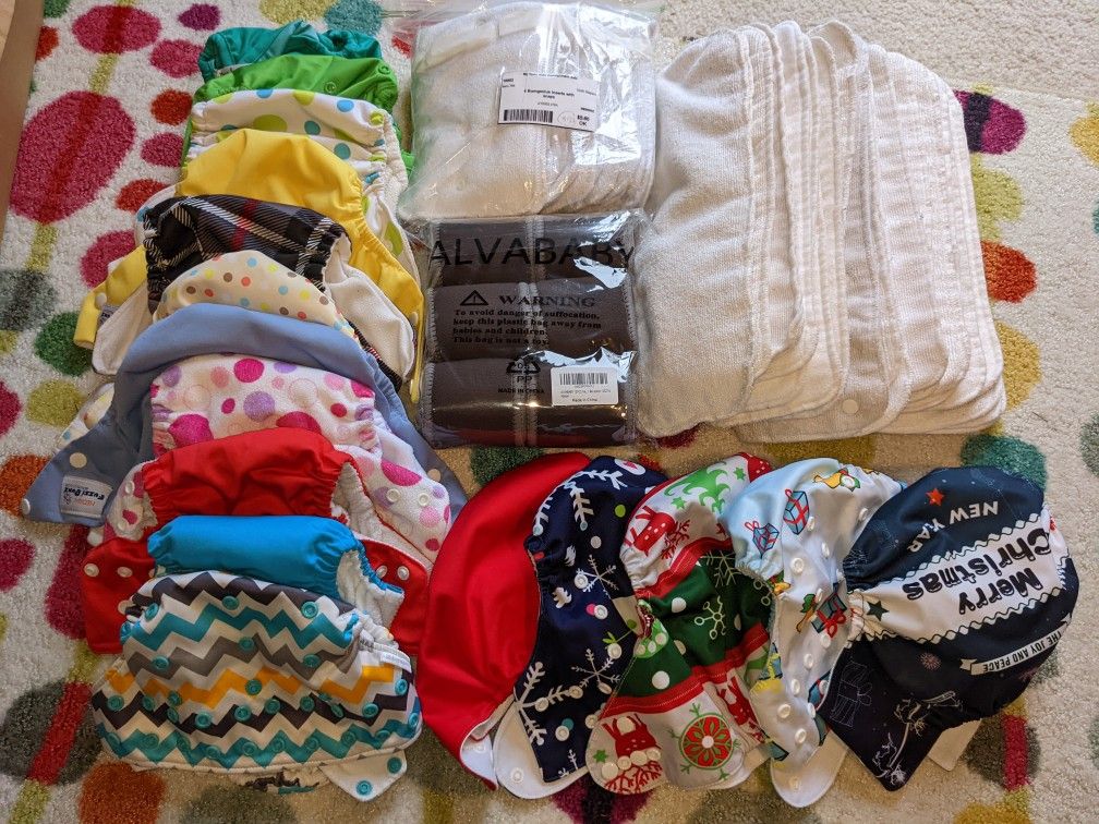 Huge Cloth Diapers Lot w/ Holiday Prints