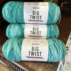 Joann’s Big Twist Value Yarn- 4 Skeins- Discontinued- Aqua Ombré- 🧶