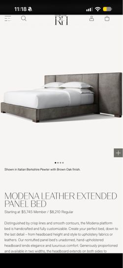 Restoration hardware leather bed frame king size