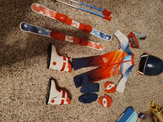 USA American Girl alpine skis set outfit