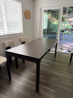 Dark Brown Extendable Dining Table (IKEA)