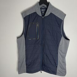 Johnnie-O Golf Quilted Duffy Vest Mens XL Blue Gray
