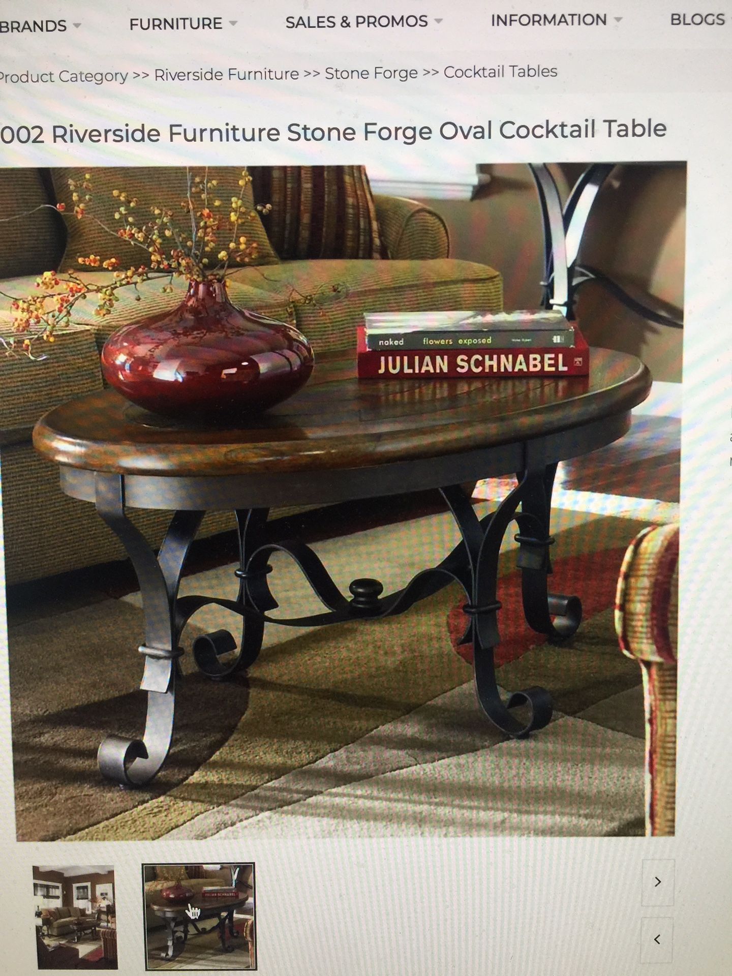 NEW in box, Riverside Stone Forge Oval Coffee Table, New in Box