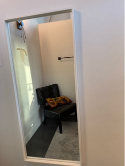 White Full-Length Mirror – Excellent Condition – $40
